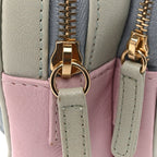 Goatskin Quilted Waist Bag Green Blue Pink