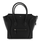Drummed Calfskin Micro Luggage Black