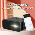 Mini Projector Portable Home Projector 8K HD Projector, Indoor Entertainment Game Theatre - Black