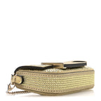 Crystal Vitello Laminato FF Nano Maxi Buckle Baguette Charm Light Gold