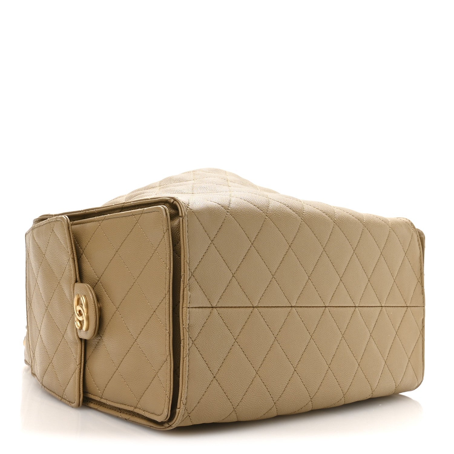 Caviar Quilted Medium Chanel 25 Handbag Dark Beige