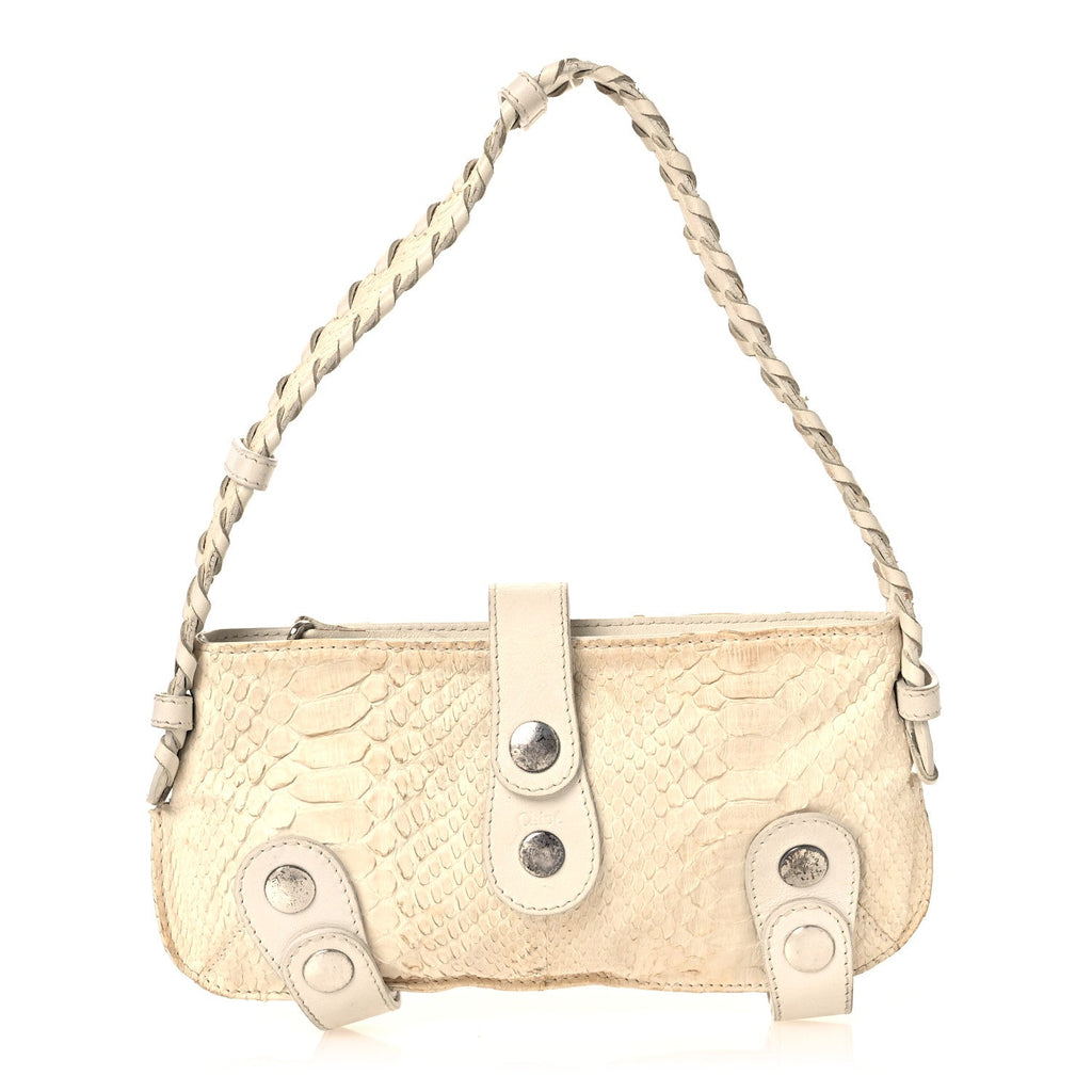 Snakeskin Silverado Mini Bag Ivory