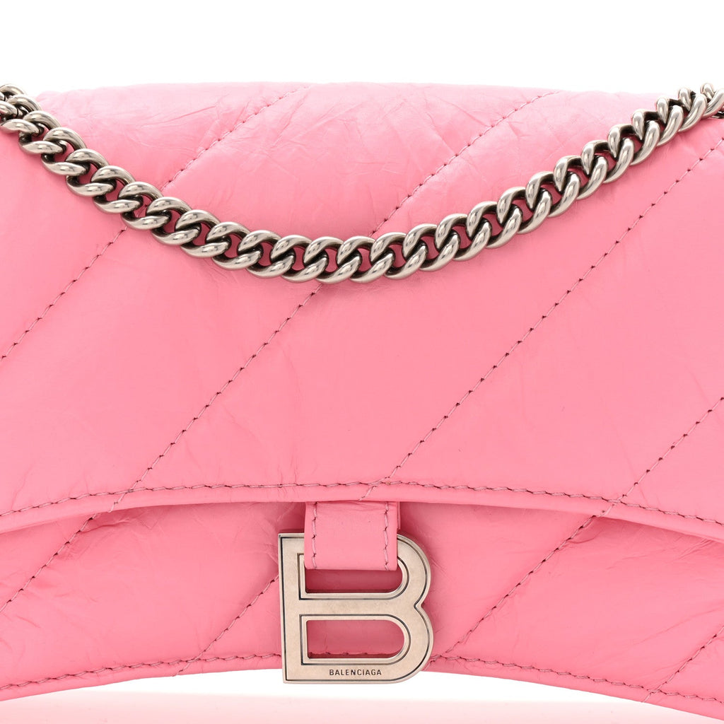 Crushed Calfskin Quilted XS Crush Chain Bag Sweet Pink