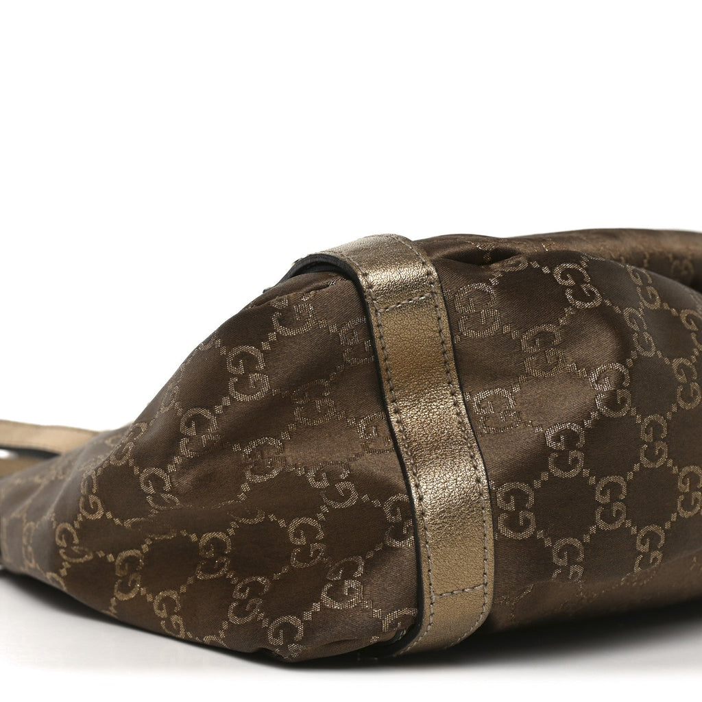 Satin Monogram Medium Abbey Shoulder Bag Bronze