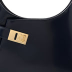 Brushed Calfskin Gancini Hobo Midnight