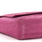 Smooth Calfskin Suede Medium Reversible Monogram Kate Satchel Rose Rubis