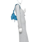 Agneau Arena Le Cagole Shoulder Bag XS Turquoise