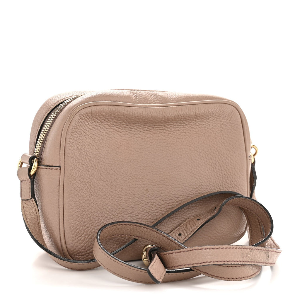 Pebbled Calfskin Small Soho Disco Bag Rose Beige