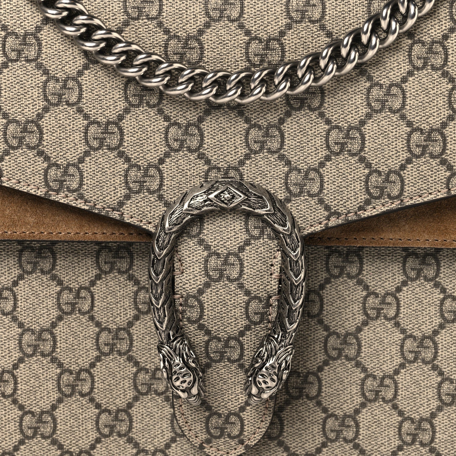 GG Supreme Monogram Medium Dionysus Shoulder Bag Taupe