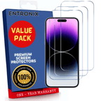 Entronix Clear Screen Protector Compatible with iPhone 15 Pro Max - 3-Piece Combo