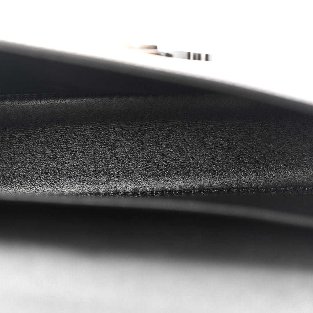 Shiny Calfskin Triomphe Chain Bag Black