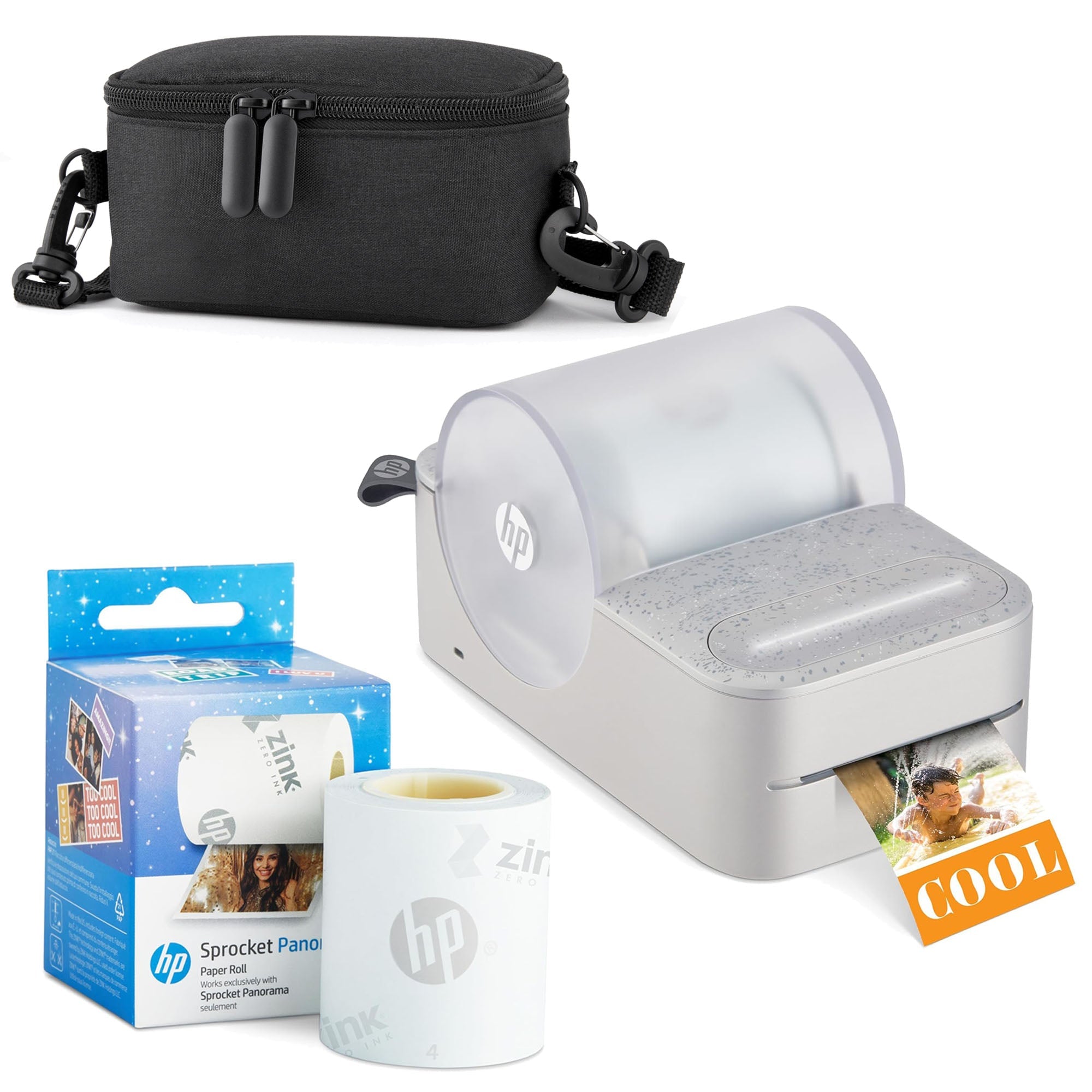 HP Sprocket Panorama Instant Label Printer & Photo Printer Starter Bundle