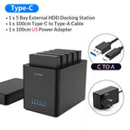 DS Series 5-Bay 3.5-Inch USB Hard Drive Enclosure with Magnetic SATA to Type-C for Cryptocurrency Mining