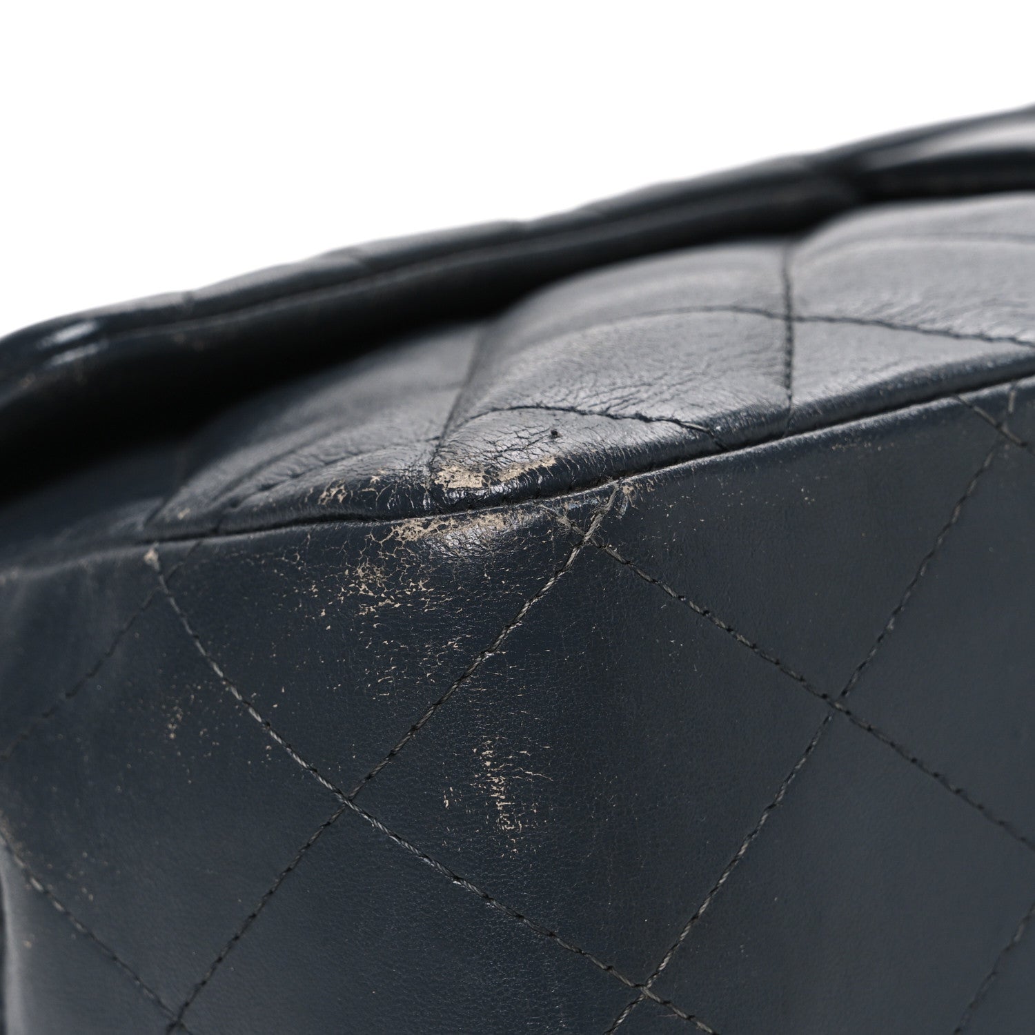 Lambskin Quilted Jumbo Single Flap Grey