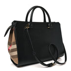 Calfskin Mega Check Small Banwell Tote Black
