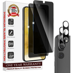 Entronix Anti-Spy Privacy Screen Protector & Camera Lens Protector Compatible with Galaxy S24 Plus - 4-Piece Combo