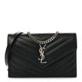 Grain De Poudre Matelasse Chevron Monogram Chain Wallet Black