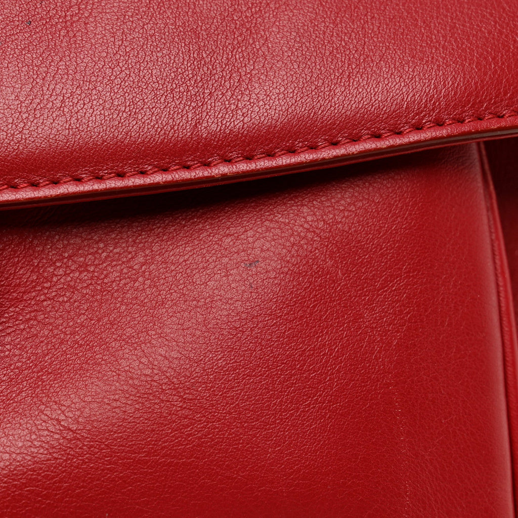 Calfskin Gancini Chain Shoulder Bag Red