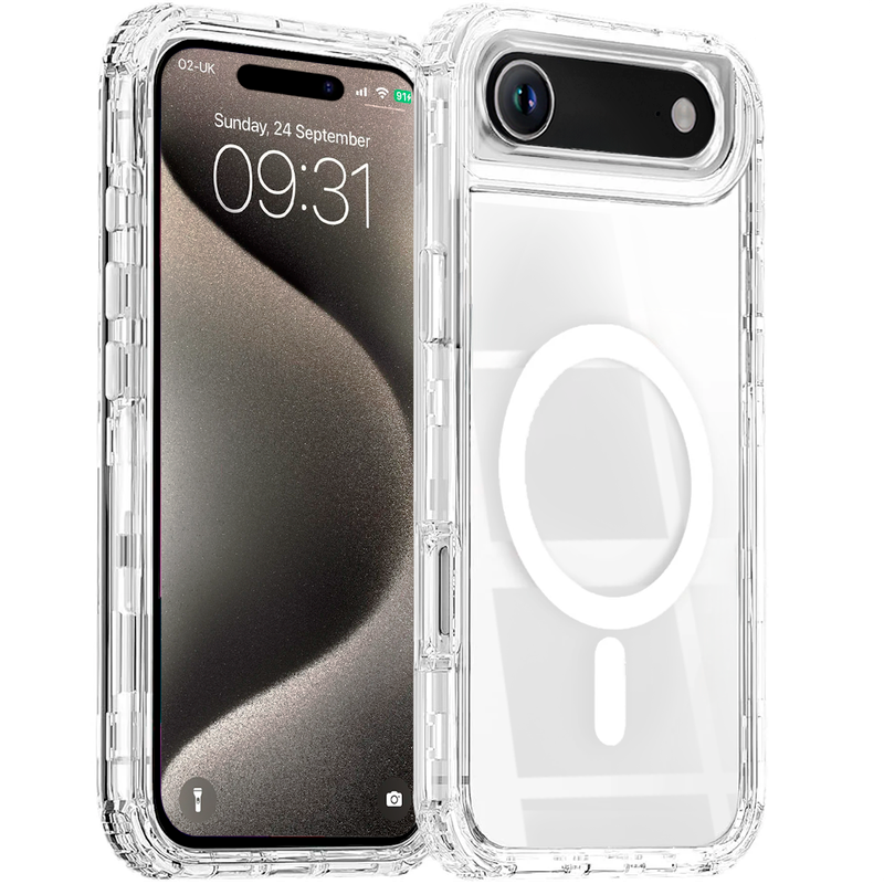 Entronix [Magnetic] Case Compatible with iPhone 17 Air - [Clear] Triple-Layer Heavy Duty Protection