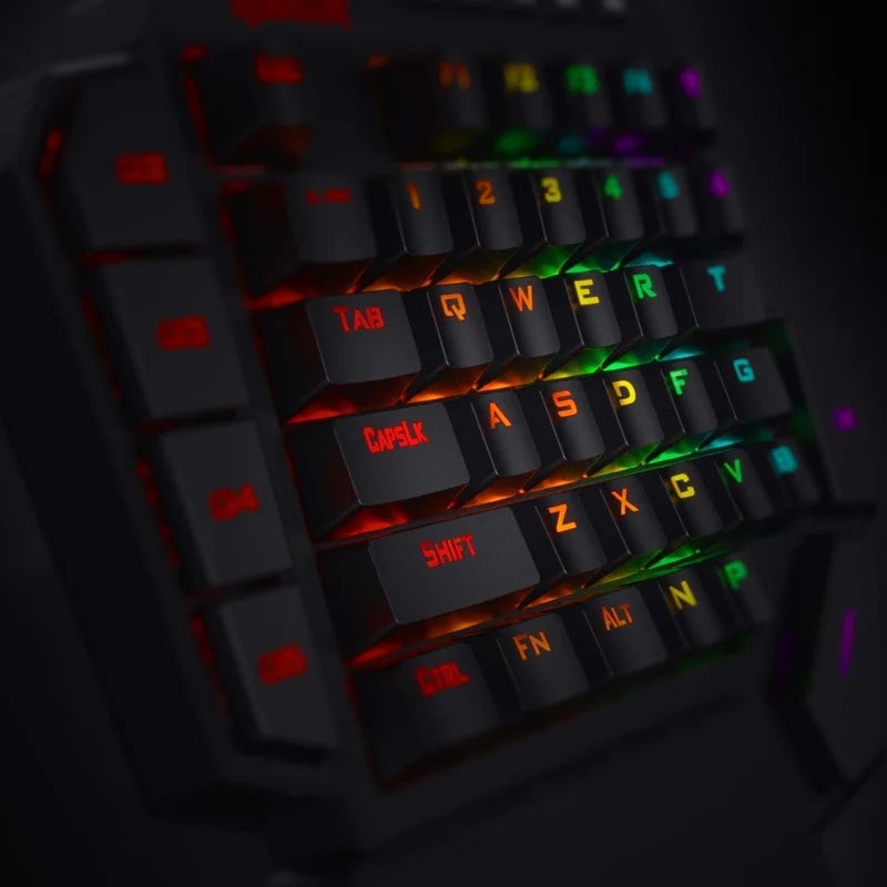 Redragon K585 DITI One-Handed RGB Mechanical Gaming Keyboard with Wrist Rest, 42 Keys, Type-C Connectivity, Professional Hot-Swappable Gaming Keypad - Brown Swotch