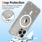 Entronix [Magnetic] Case Compatible with iPhone 15 Pro Max - [Hard Back] Glitter Clear
