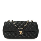 Caviar Quilted East West Flap Black