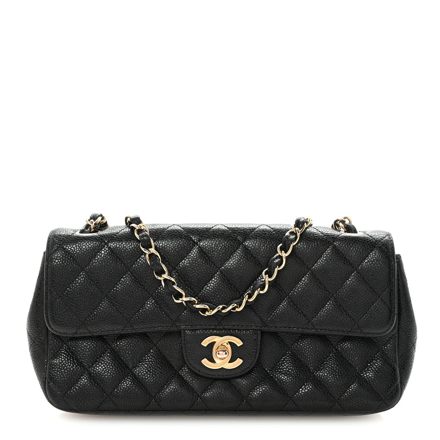 Caviar Quilted East West Flap Black