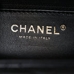 Shiny Aged Calfskin Quilted Nano Kelly Shopper Black