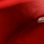 Caviar Quilted Medium Double Flap Red