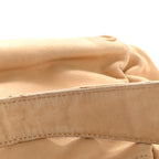 Lambskin Stitched Accordion Flap Tote Beige