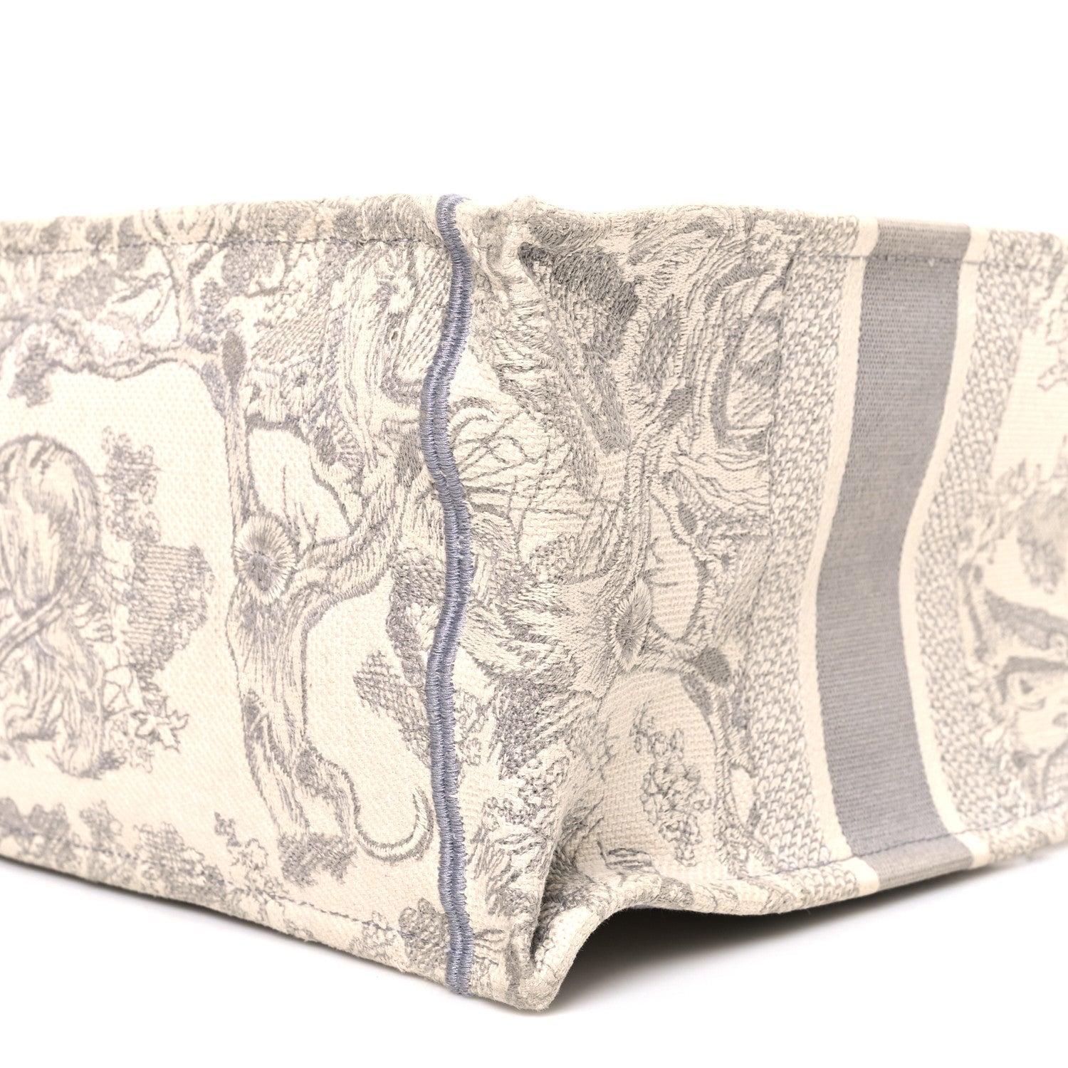 Canvas Embroidered Medium Dioriviera Toile De Jouy Book Tote Gray