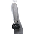 Pony Hair New Bamboo Medium Top Handle Bag Black
