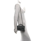 Lambskin Quilted Mini Top Handle Rectangular Flap So Black