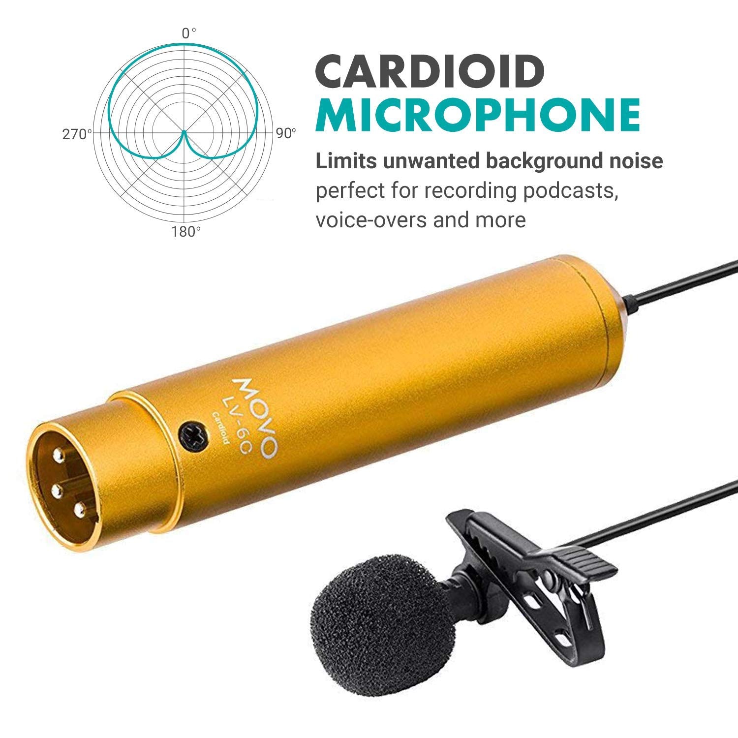 Movo LV-6 Omnidirectional & Cardioid Lav Mic Set