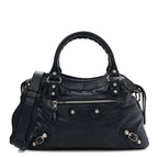 Agneau Giant 12 Silver Hardware Town Bleu Obscur