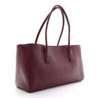Calfskin Archetype Small Shopping Tote Dark Burgundy