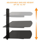 Tempered Glass Double Shelf Single Stud Wall Mount