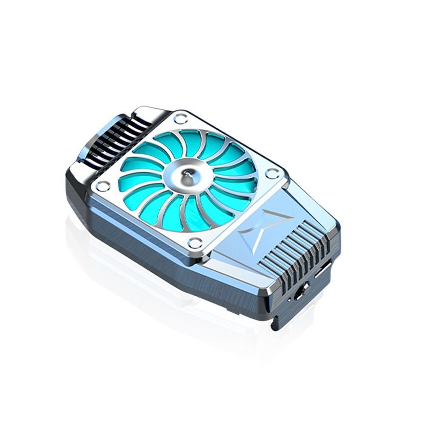 Mobile Phone Cooler Rechargeable Cooling Fan Cell Phone Radiator For Playing Games Watching Videos With LED Light; with Battery