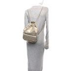 Metallic Lambskin Quilted Small In Seoul Backpack Light Gold