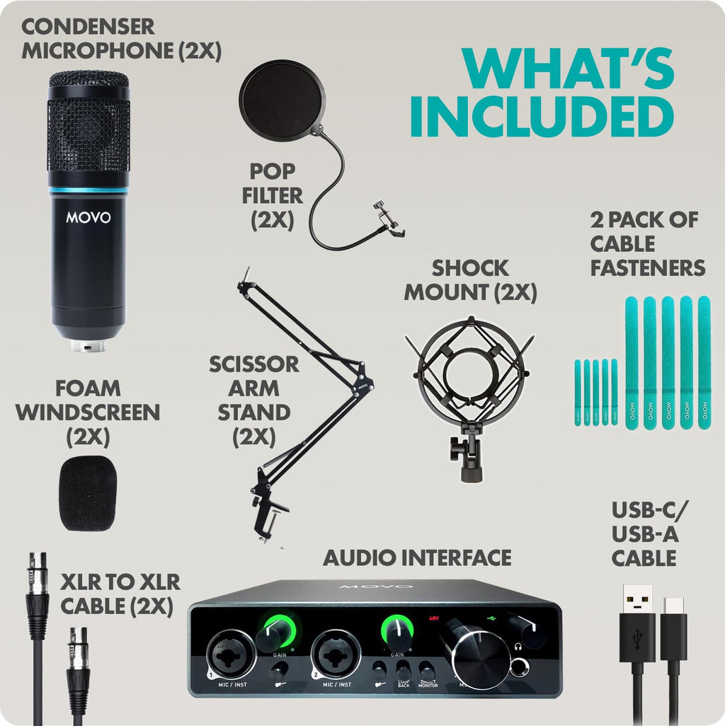 Movo PodKit2A Complete Podcasting Bundle for 2