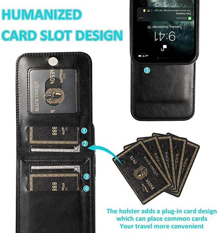 Entronix Case Compatible with iPhone 17 Pro Max - [6 Slot Card Holder] Slim Leather Wallet