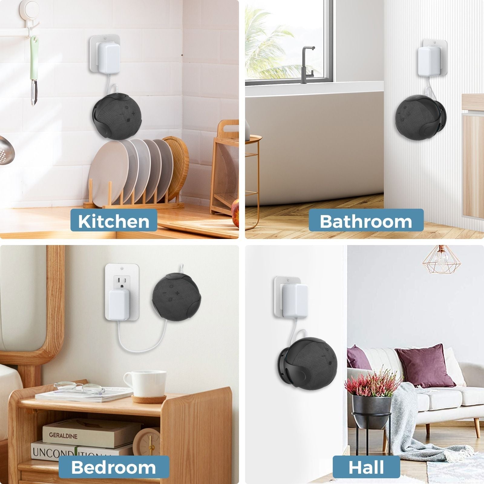 Echo Dot 4 speaker bracket Echo dot 5 wall storage bracket ABS plastic Echo 4 and 5 generation bottom