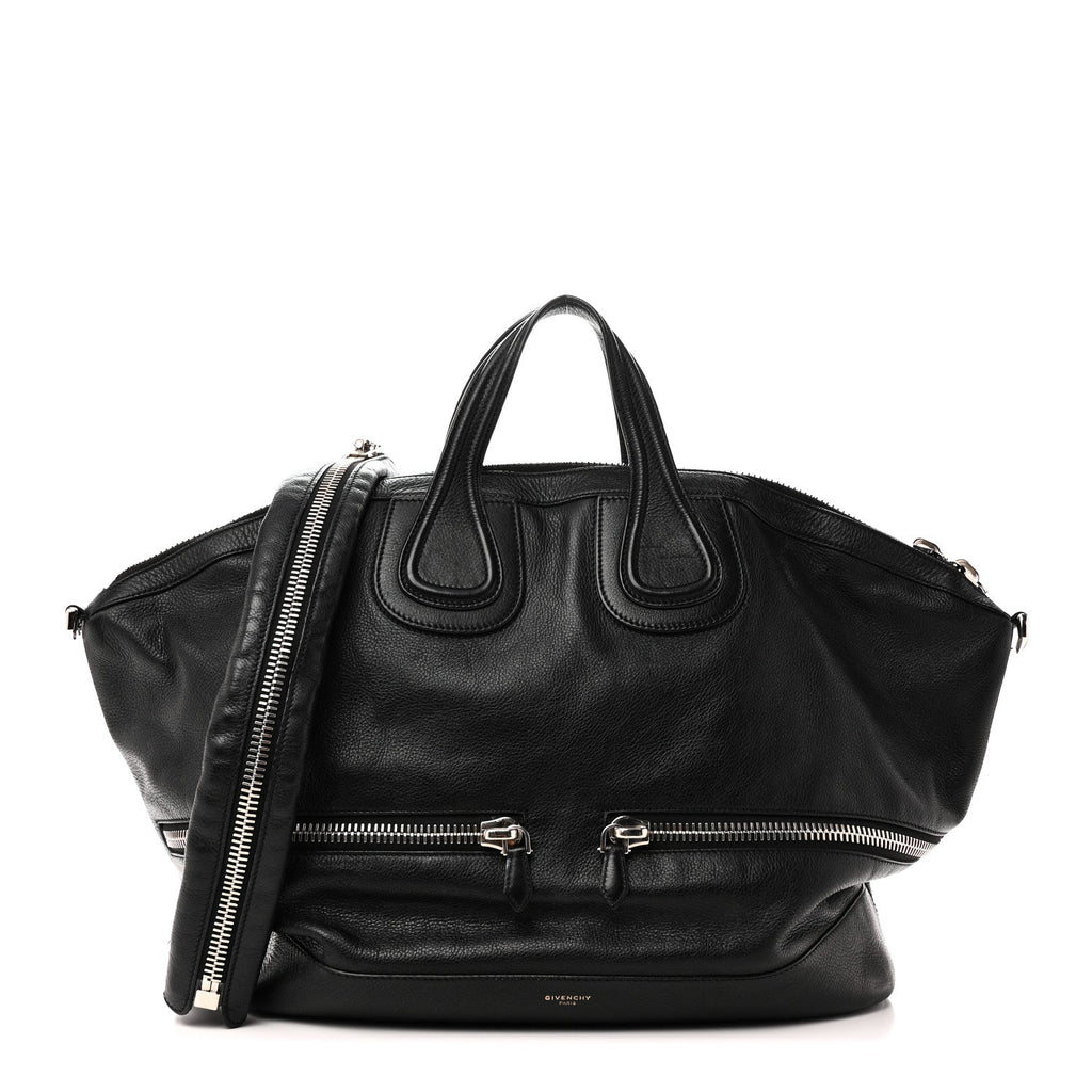 Calfskin Large Zip Nightingale  Black