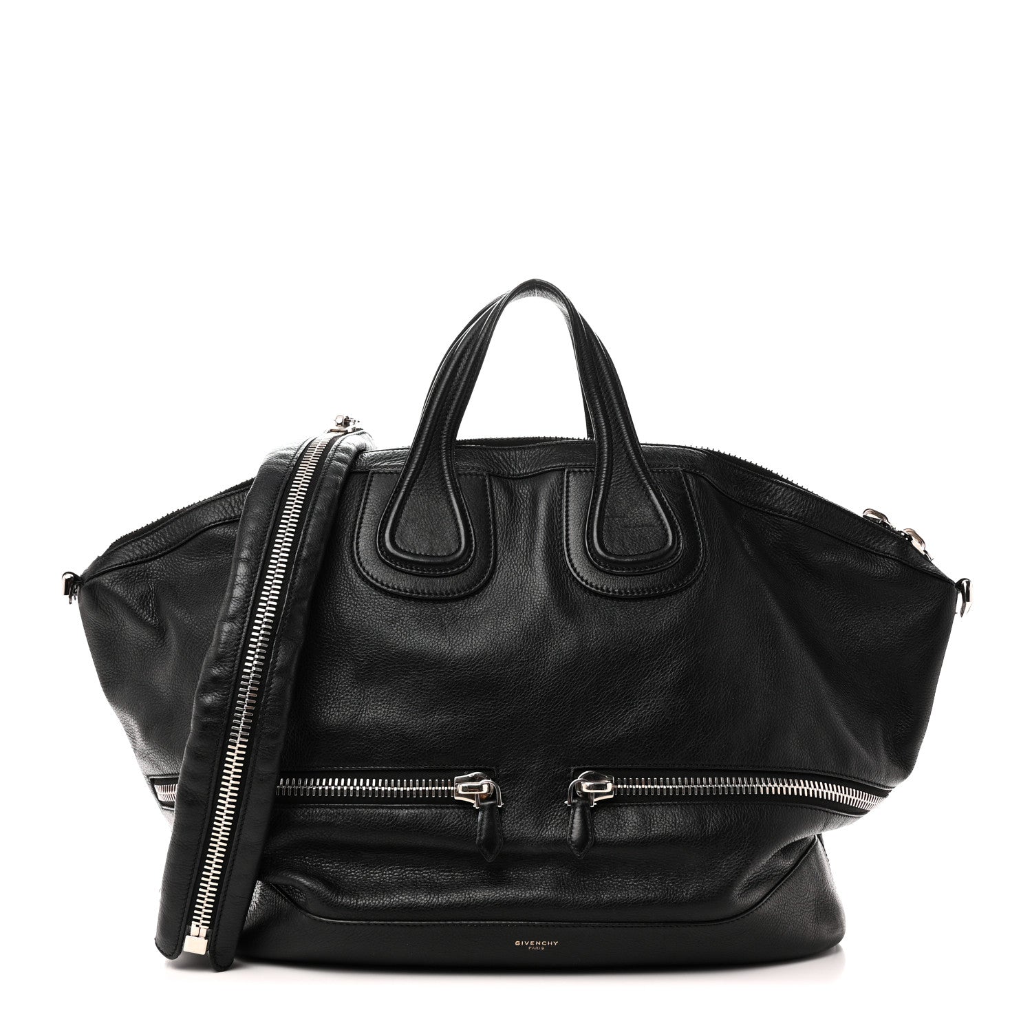 Calfskin Large Zip Nightingale  Black