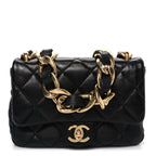 Lambskin Quilted Small Funky Town Flap Black