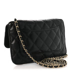 Caviar Fabric Foldable Tote Bag With Chain Black Multicolor