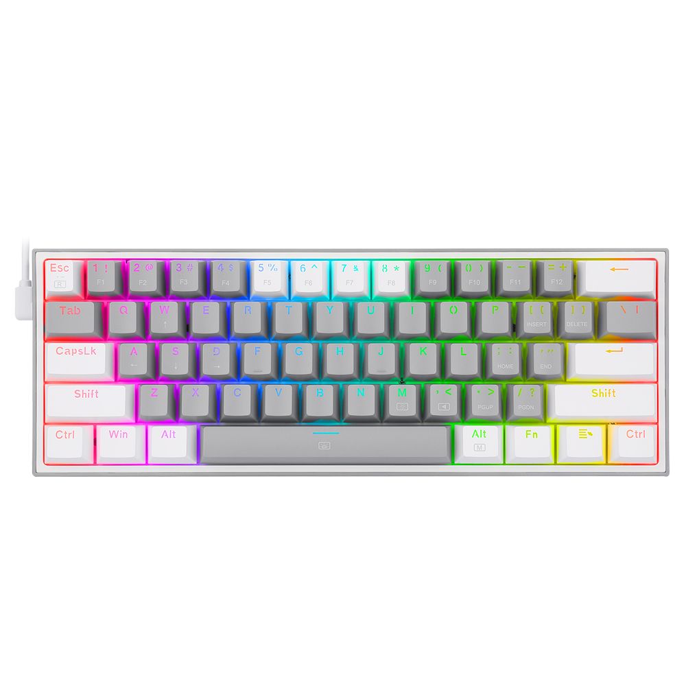 RGB USB Mini Mechanical Gaming Keyboard Red Switch 61 Keys Wired detachable cable; portable for travel