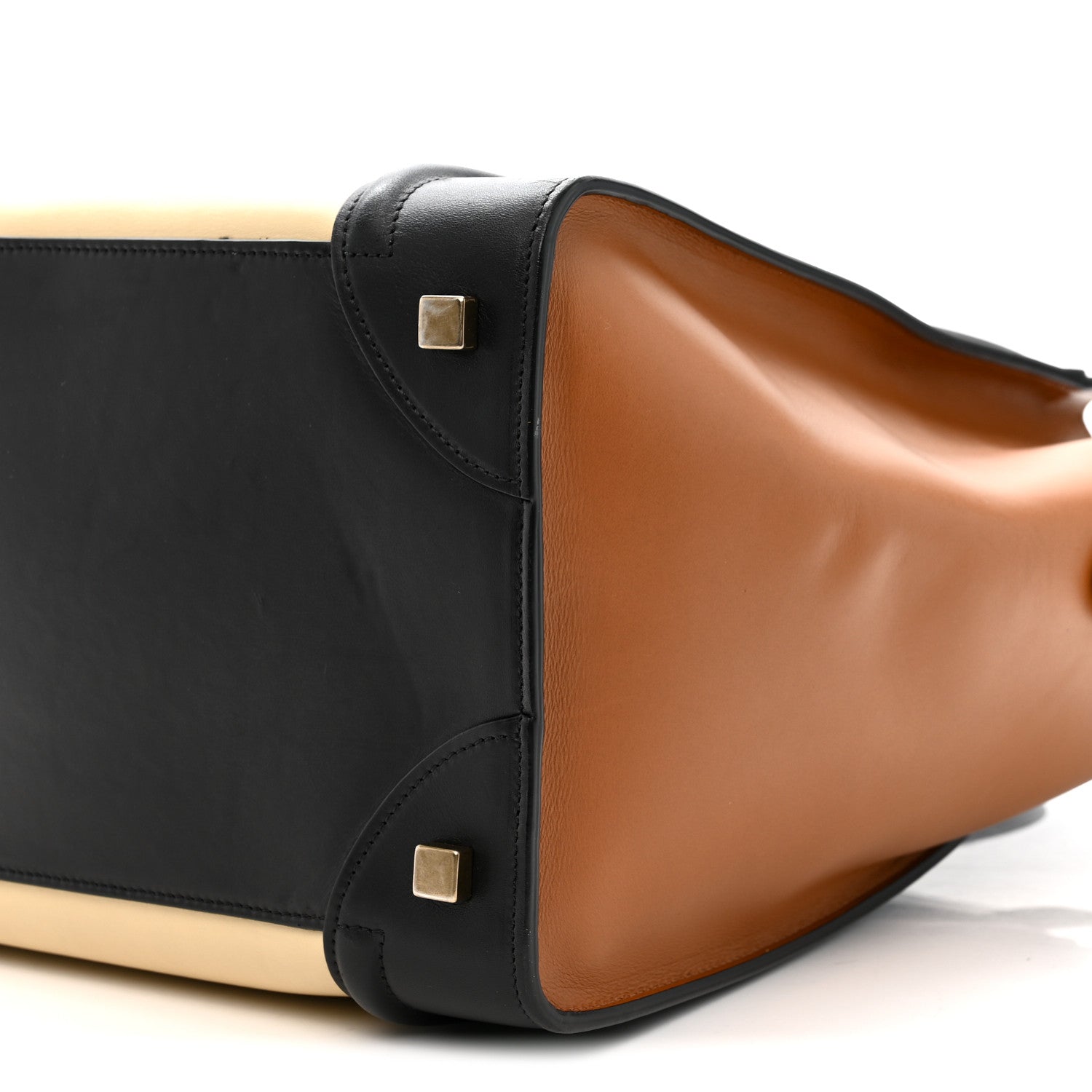 Satin Calfskin Mini Tri-Color Luggage Seashell