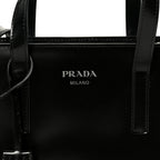 Spazzolato Mini Re-Edition 1995 Double Handle Handbag Black