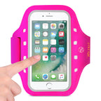 Reiko Running Sports Armband For Iphone 7/ 6/ 6S Or 5 Inches Device With Led In Pink (5X5 Inches)